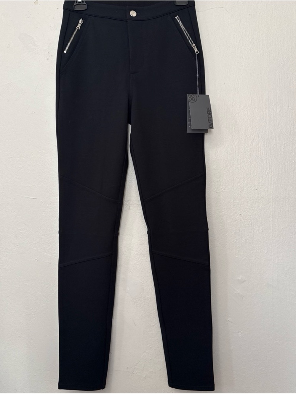 G/FORE WOMENS SLIM FIT STRETCH MOTO TROUSERS, Onyx NWT $145, 0 Size